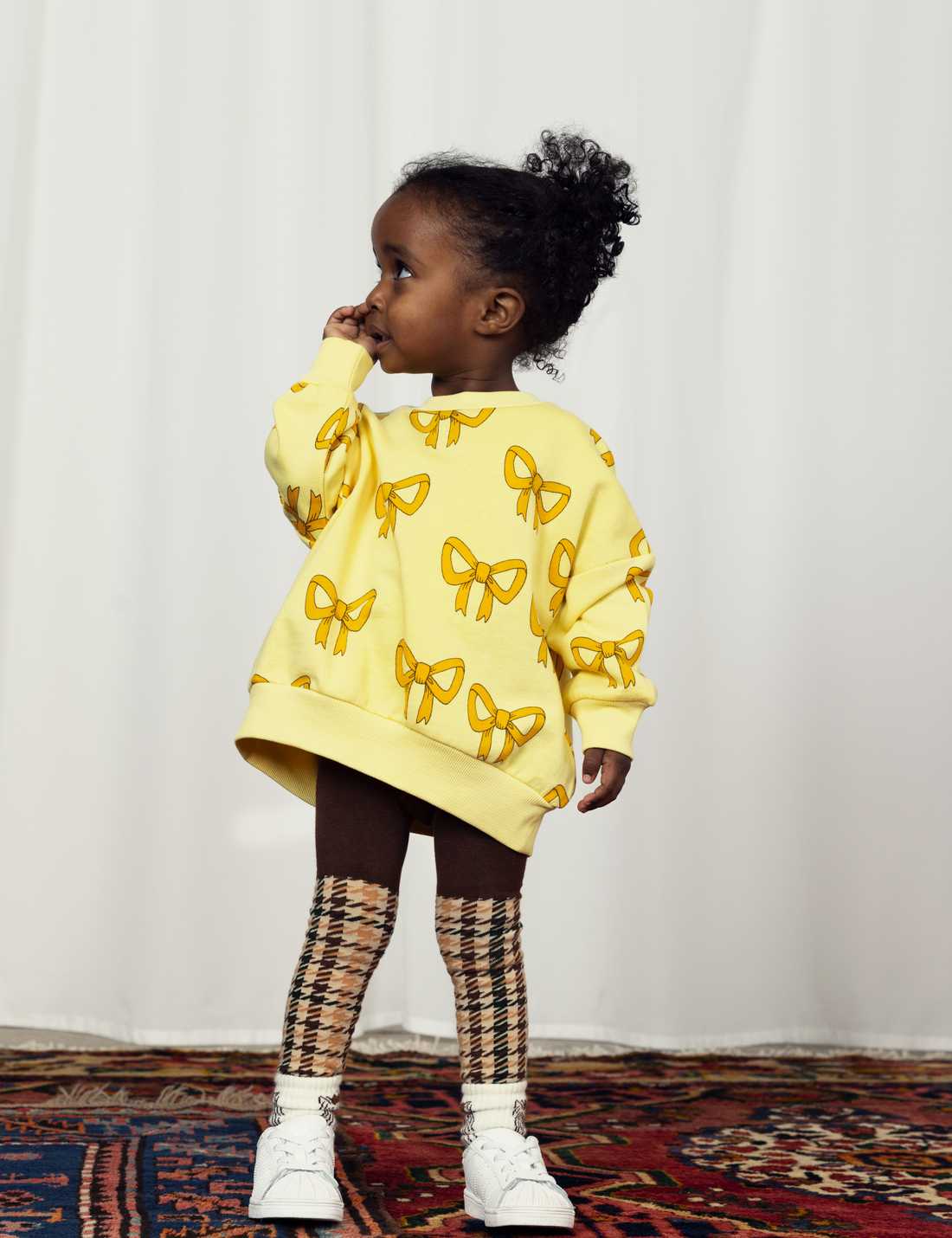 Bow AOP Sweatshirt, Yellow