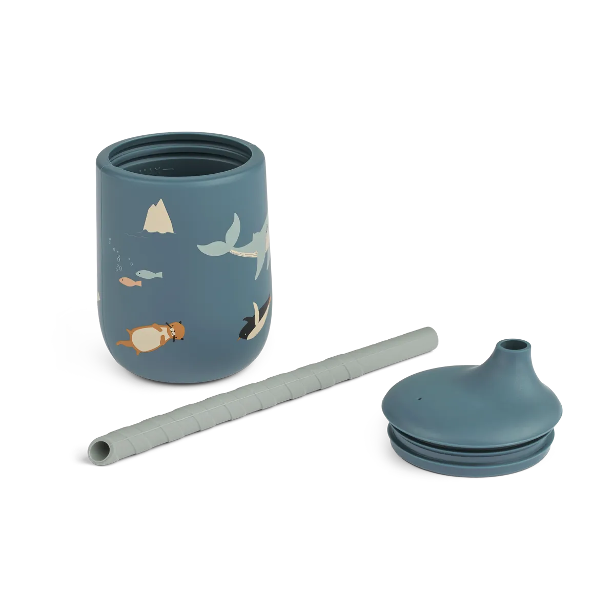 Pipmugg Sugrör, 230 ml, Ellis, Arctic Sea/Oceanview - Liewood