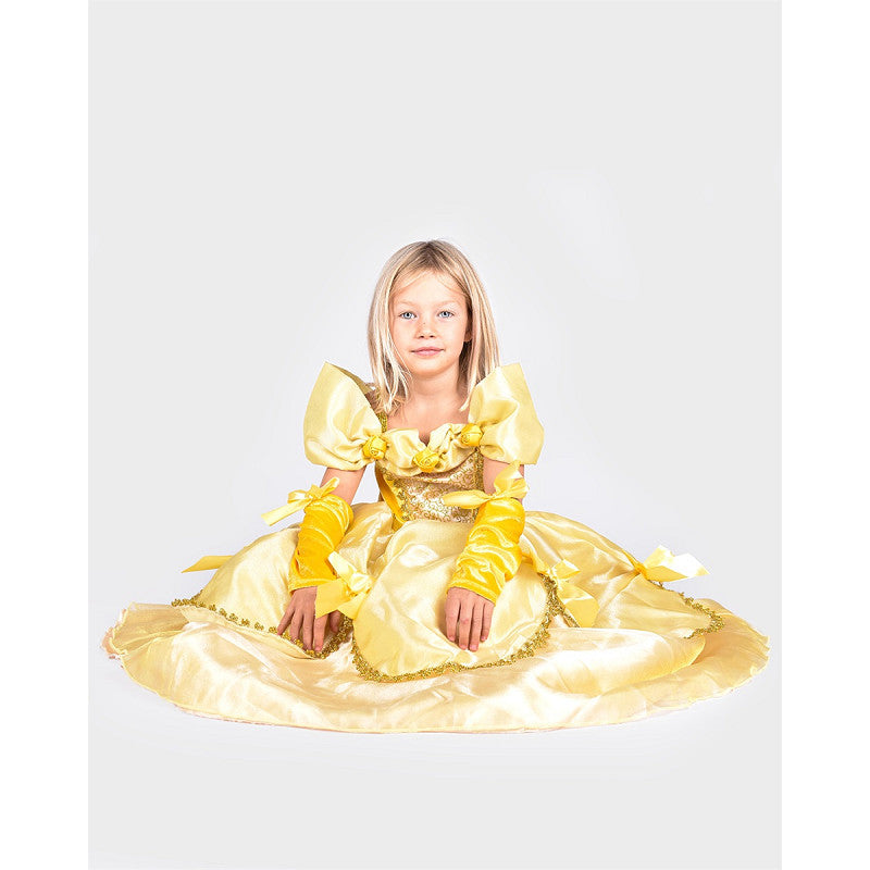 Gul Prinsessklänning, 4-6 år, Dress Yellow W. ACC Belle - Robetoy