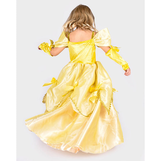 Gul Prinsessklänning, 4-6 år, Dress Yellow W. ACC Belle - Robetoy