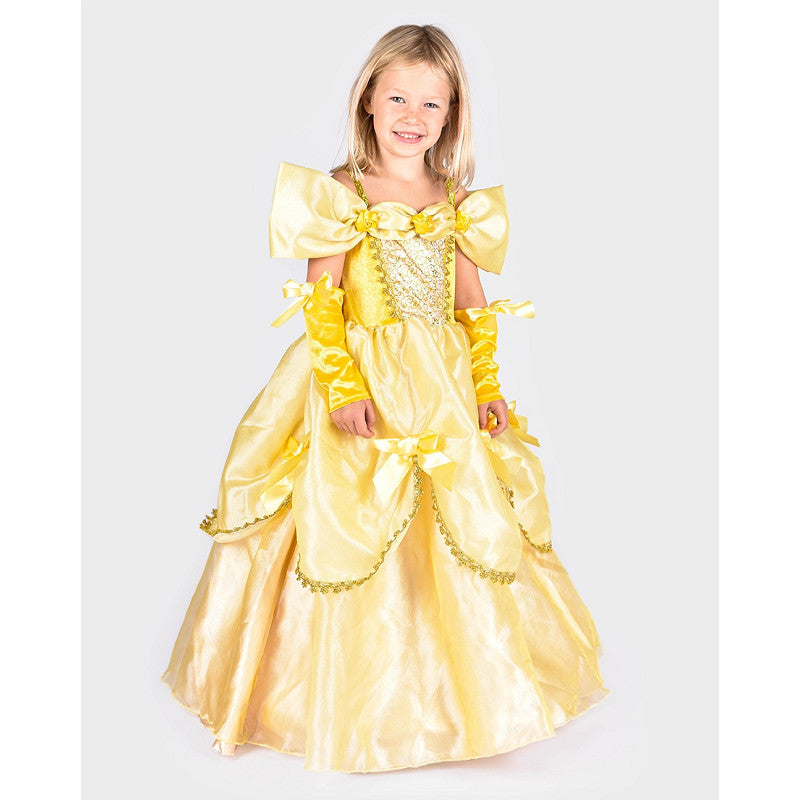 Gul Prinsessklänning, 4-6 år, Dress Yellow W. ACC Belle - Robetoy