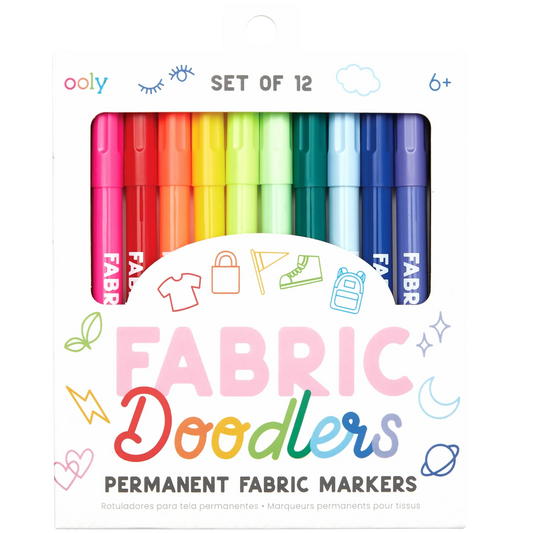 Permanenta Textil Pennor/Permanent Fabric Markers, 12 Pack - Ooly