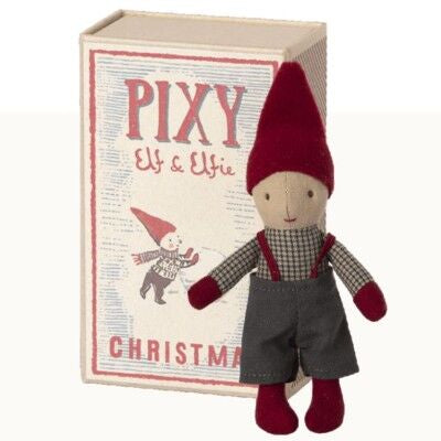Pixy tomte i tändsticksask, miniatyr -Maileg