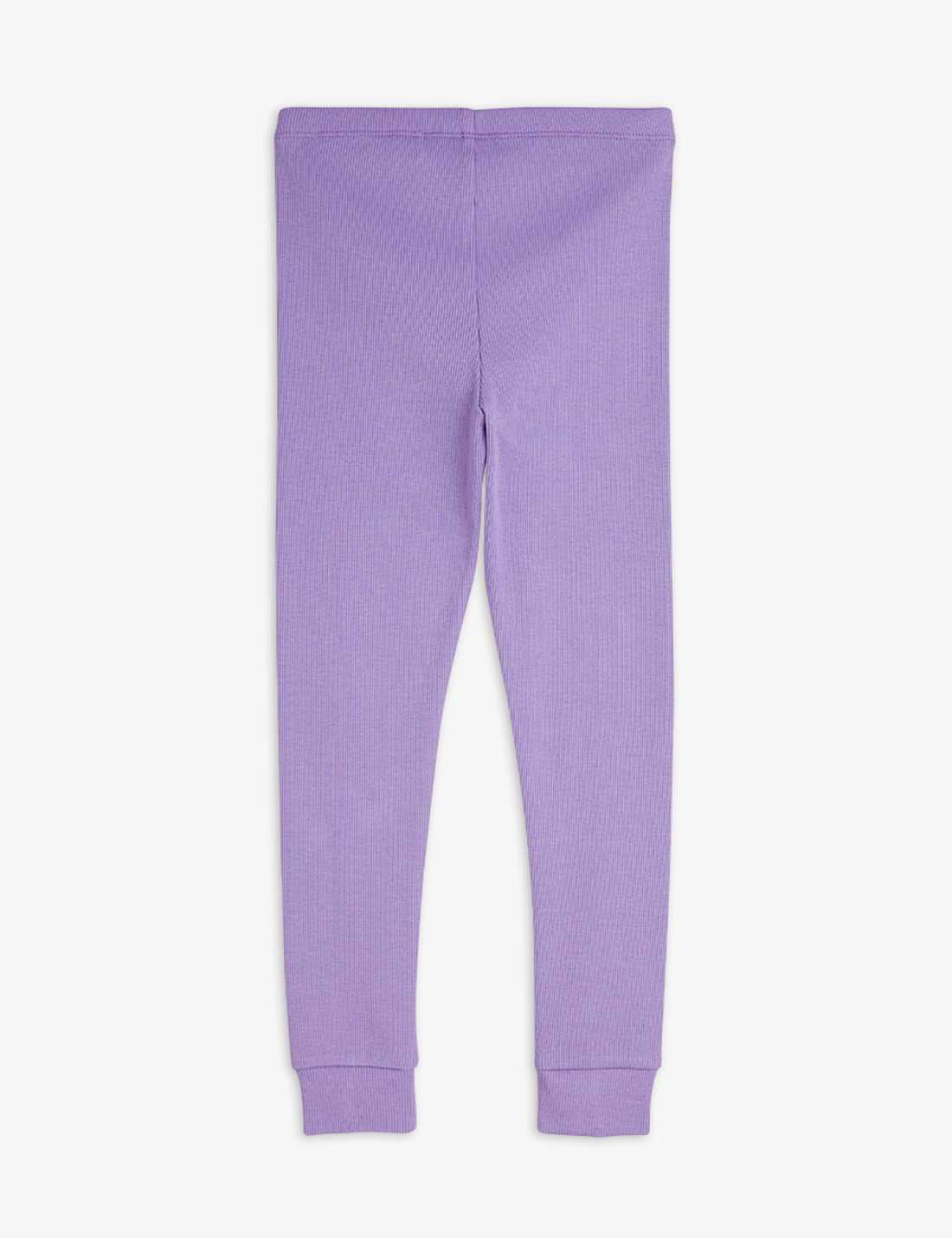 Solid Rib Leggings, Purple