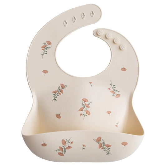 Silikon Bib Haklapp Pink Flowers