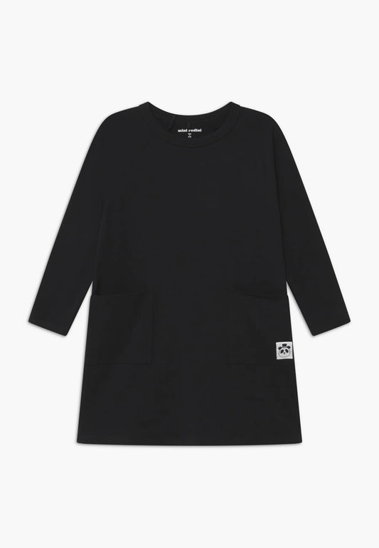 Basic Långärmad Klänning, Svart - Mini Rodini