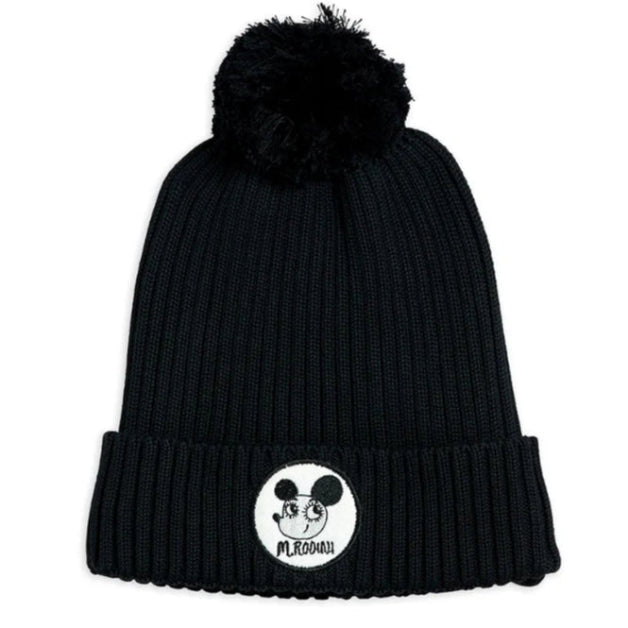 Barnmössa, Ritzrat PomPom Hat, Svart - Mini Rodini