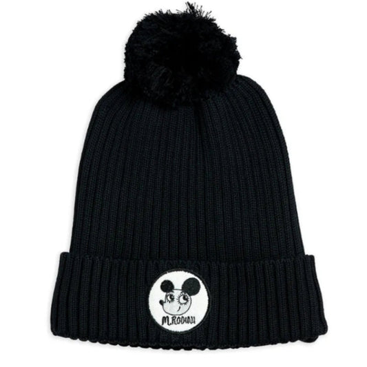 Barnmössa, Ritzrat PomPom Hat, Svart - Mini Rodini