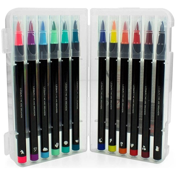 Brush Markers, Set med 12 st.