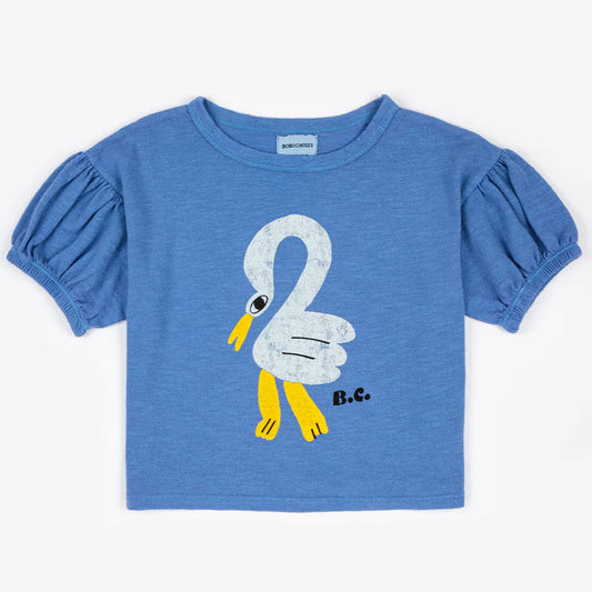 T-Shirt, Pelican Puffed Sleeve, Strl 4-5 år - Bobo Choses