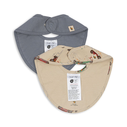 Haklappar, Basic 2 Pack Bibs, Tradewinds/Grand Prix - Konges Sløjd