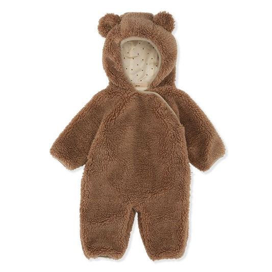 Grizz Teddy Onesie, Dark Brown