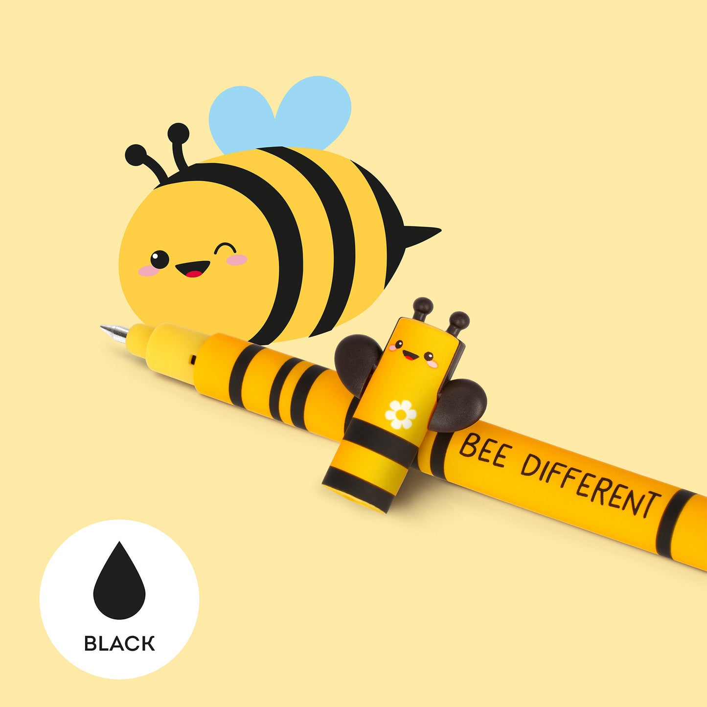 Erasable Gel Pen, Bee, Svart