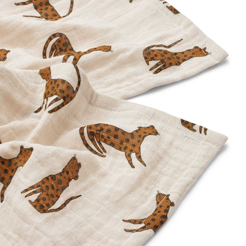 Muslin Cloth 2-Pack, Leopard Sandy