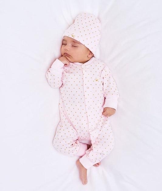 Saturday Overall, Pink/Gold Dots - Livly