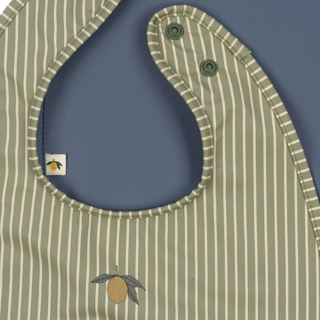 2-Pack Haklappar, Tea Stripe/Flint Stone - Konges Sløjd