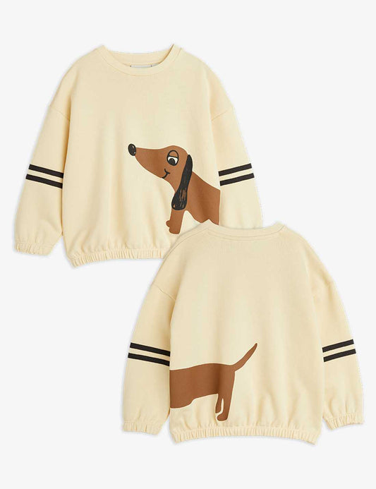 Dog SP Stripes Sweatshirt, Beige - Mini Rodini