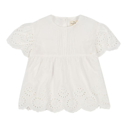 Posey Blus, Optic White, Strl 9-10 år - Konges Sløjd