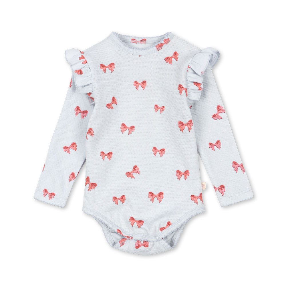 Sui Frill Body, GOTS, Rosia Blue Bow - Konges Sløjd