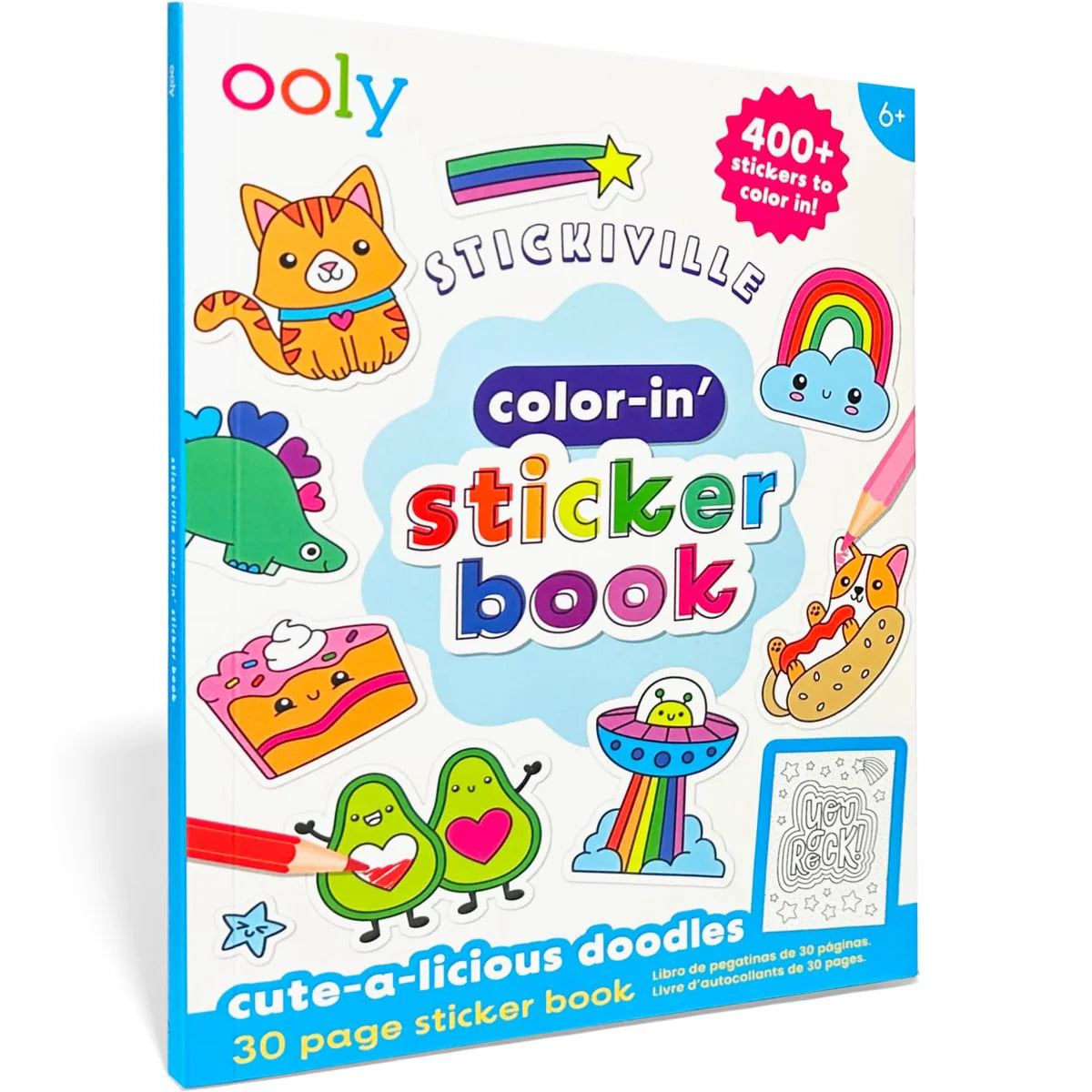 Målarbok/Stickersbok, Cutie-a-licious Doodles - Ooly
