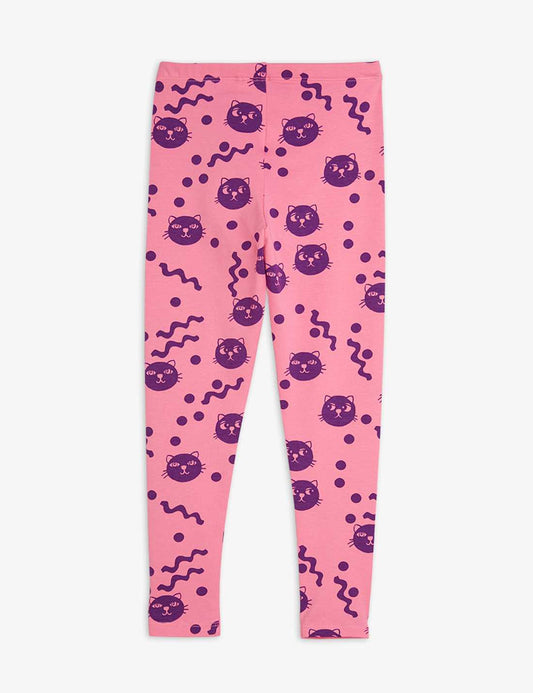 Squiggly Cats AOP Leggings, Pink