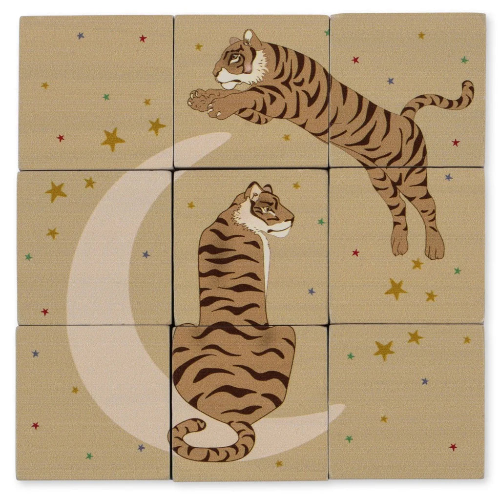 Kub Pussel i Trä, 6 Illustrationer - Konges Sløjd