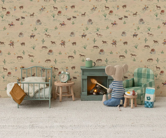 Miniatyr, Vintage Säng, Mus, Mint - Maileg