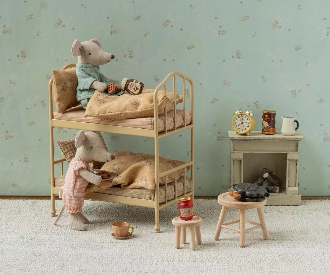 Miniatyr, Öppen Spis, Offwhite, Mus - Maileg