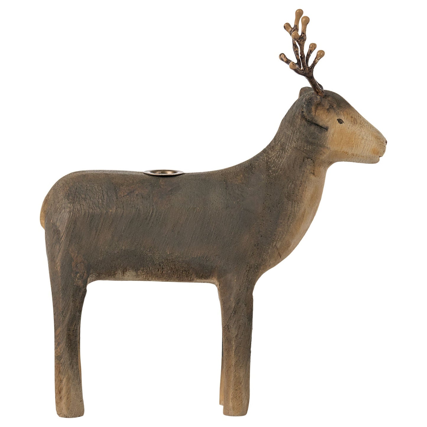 Ljusstake i trä, Ren - Maileg