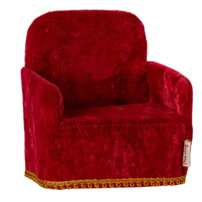 Miniatyr, Röd Fåtölj, Mus - Maileg