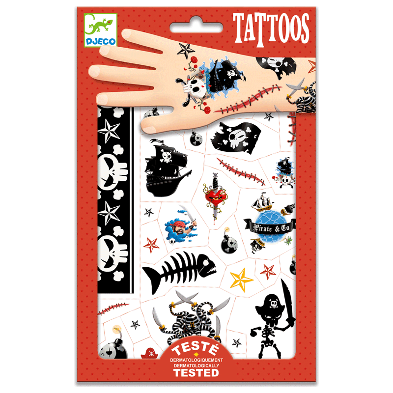 Barntatueringar, Temporära Tatueringar, Pirater - Djeco