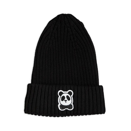 Panda Fold Up Rib Hat, Black