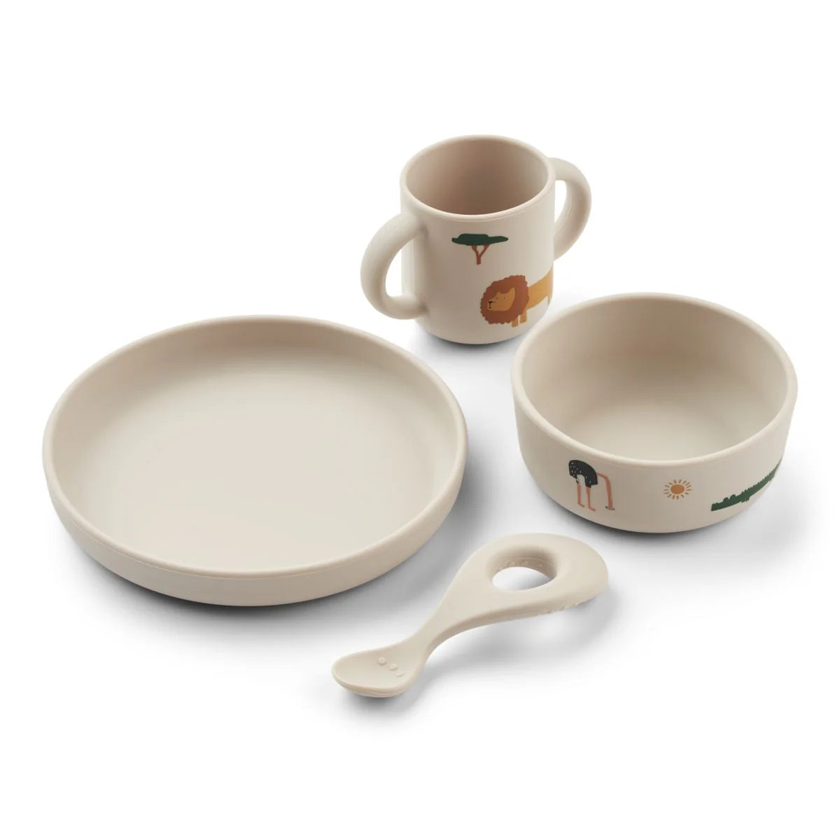 Vivi Printed Tableware Set, Safari/Sandy Mix