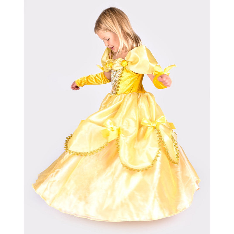 Gul Prinsessklänning, 4-6 år, Dress Yellow W. ACC Belle - Robetoy