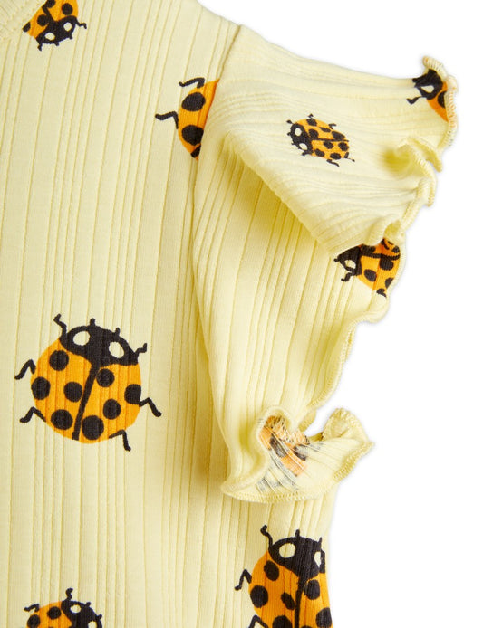 Klänning, Ladybugs AOP Wing Dress, Gul - Mini Rodini