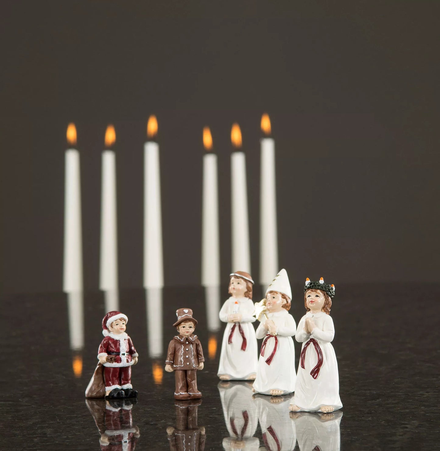 Luciatåg 5st Mix, Poly, Liten 6,5 cm - A Lot Decoration