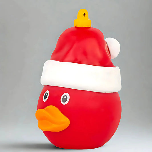 Rund Gummi Anka med Tomteluva - Lilalu