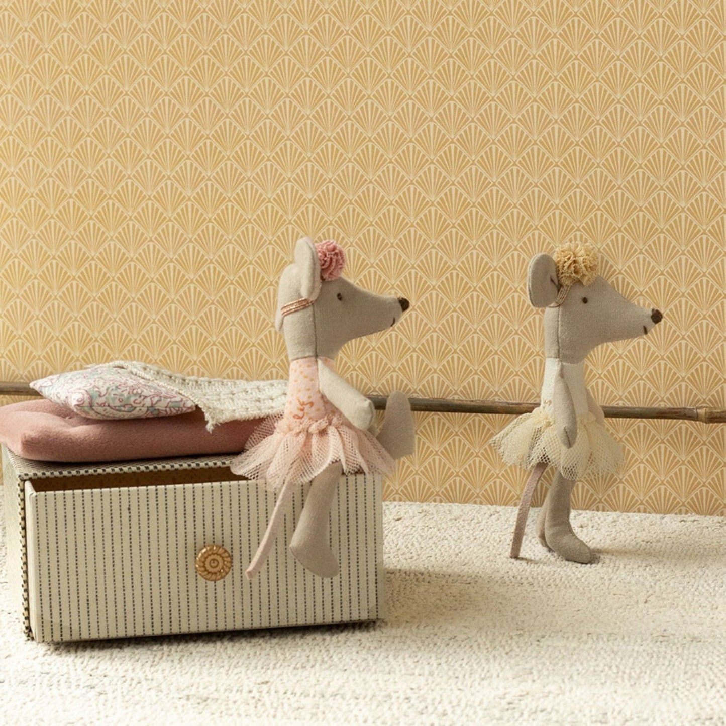 Lillasyster Mus, Ballerina, 11 cm, Off white - Maileg