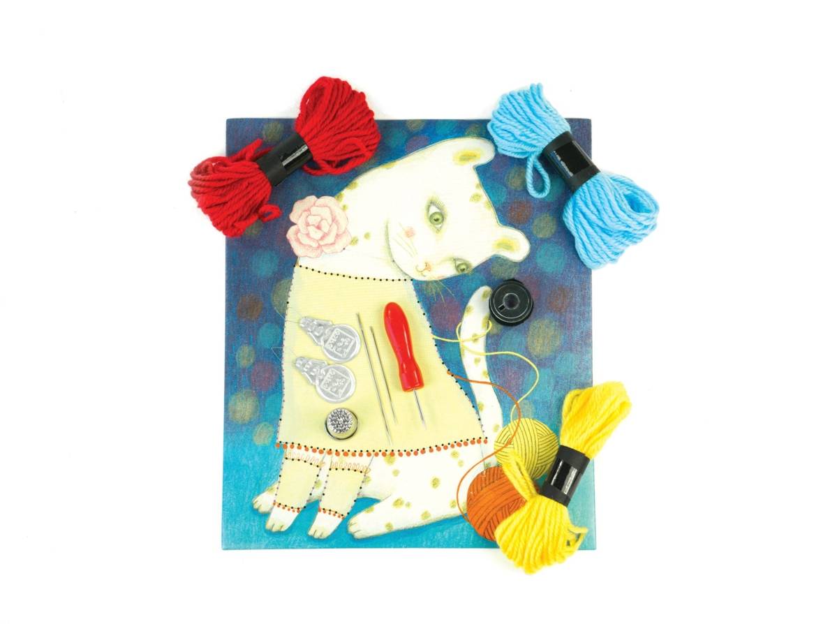 Väva med Yllegarn, Katt med Tröja - Djeco