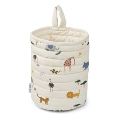 Faye Quilted Basket, Safari/Sandy mix