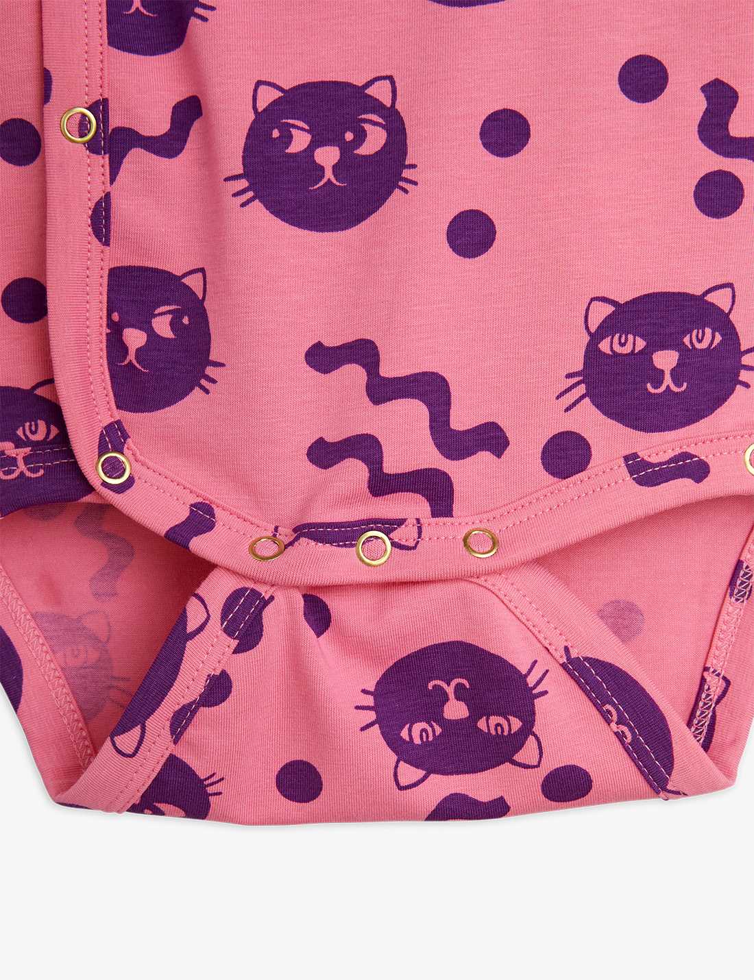 Squiggly Cats AOP NB Baby Set, Pink