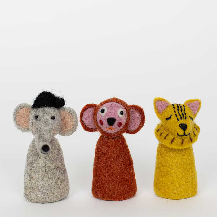 Fingerdockor, Felt Djungel Fingerd 3-Pack - Afroart