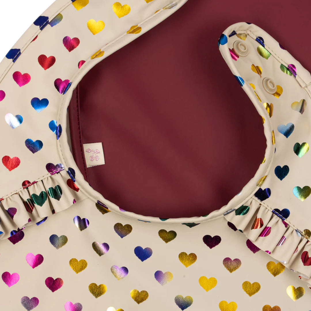 Haklappar med volang 2-pack, Coeur Glitter/Sangria - Konges Sløjd