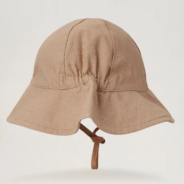 Solhatt, BabyMocs Linen Hat, Latte