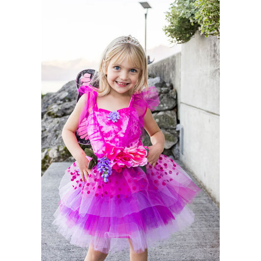 Blommig Alvklänning med Vingar, Rosa/Lila - Great Pretenders