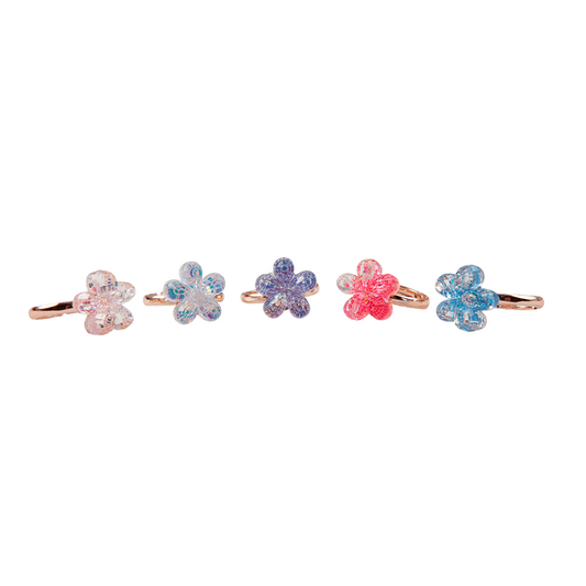 Ringar 5-pack, Boutique Shimmer Flower Rings - Great Pretenders