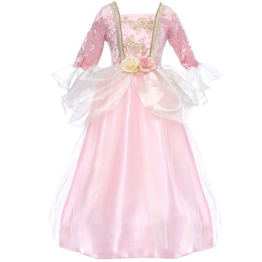Pink Rose Princess Dress/Princessklänning, Rosa Rosor, 5-6 år - Great Pretenders