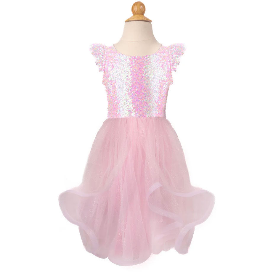 Pink Sequins Twirl Klänning, 3-4 år - Great Pretenders