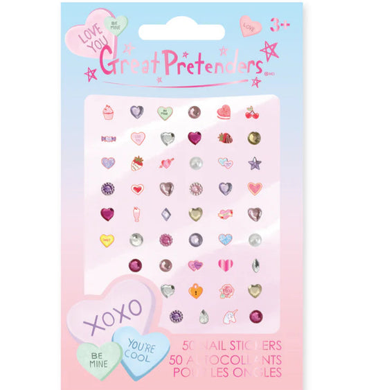 Candy Heart Nail Stickers (50-pack) - Great Pretenders