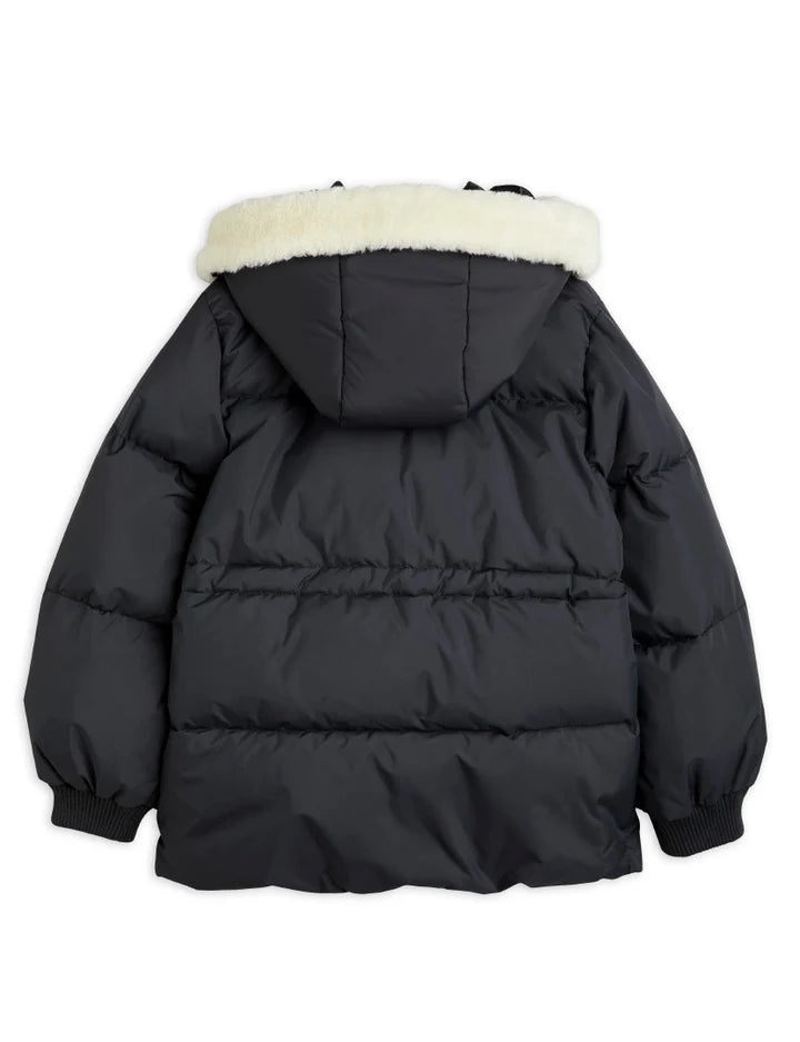 Panda hooded puffer jacket Black